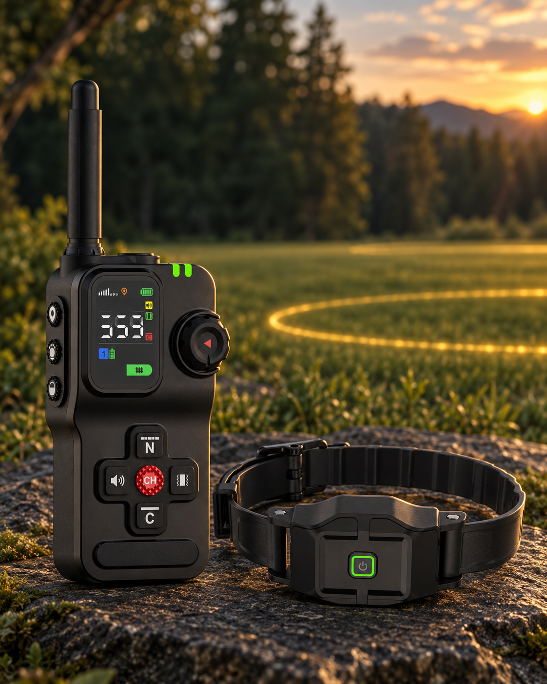 F700 GPS Wireless Dog Fence & Remote Training Collar outdoors