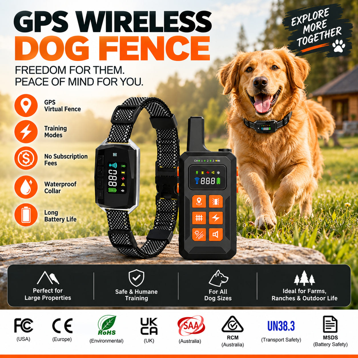 PD100 Smart Wireless Dog Fence & Training System